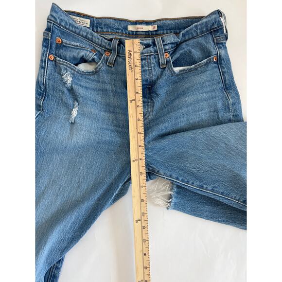 LEVIS PREMIUM WOMENS WEDGIE SKINNY DISTRESED BUTTON FRONT JEANS SIZE 28 - Picture 15 of 16